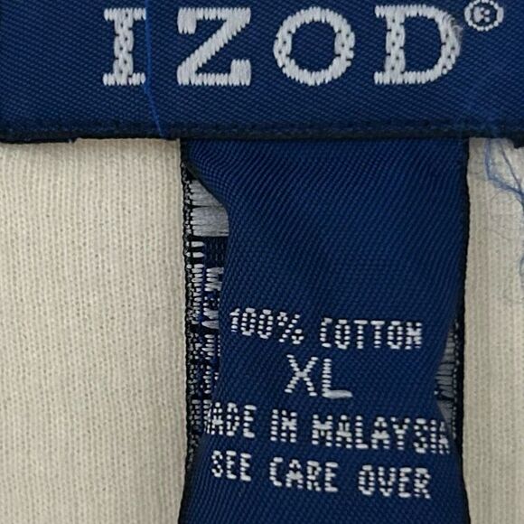 IZOD Cream 100% Cotton V-Neck Sweater Vest Size Xl - Picture 3 of 7